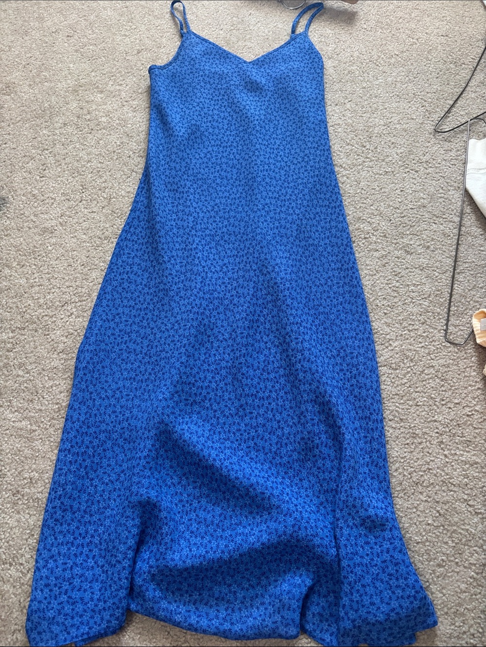Express Blue Floral V-Neck Dress